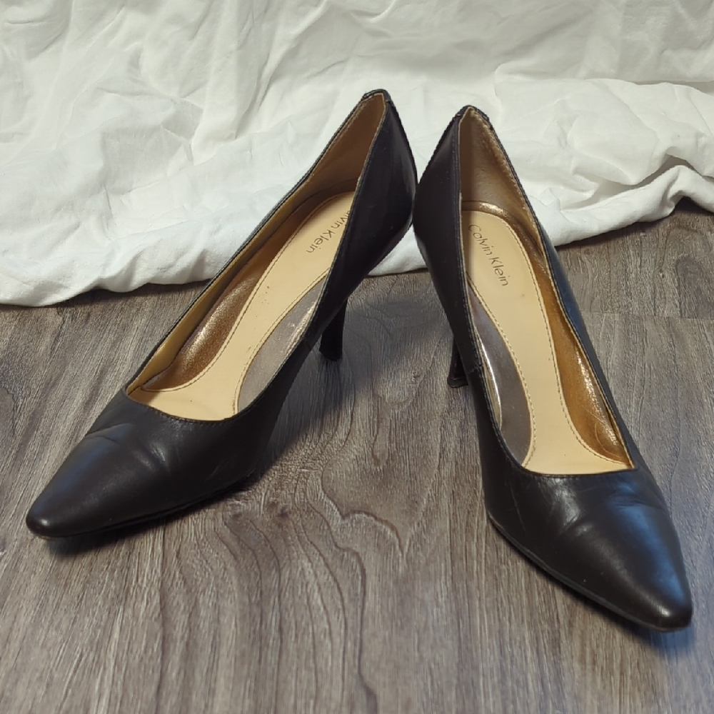 Calvin Klein Black Leather Heels
